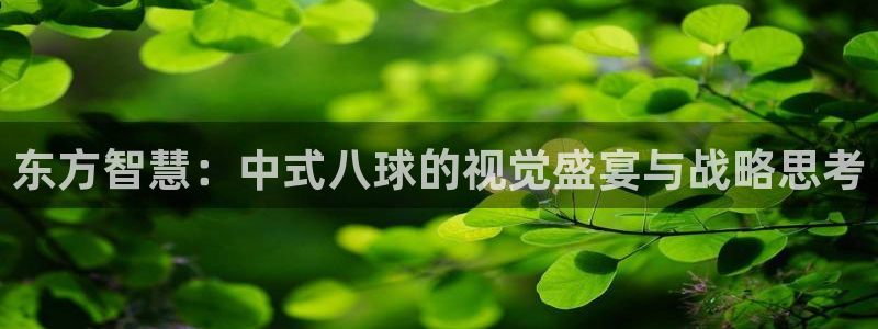蓝鲸体育直播电脑版：东方智慧：中式八球的视觉盛宴与战略思考